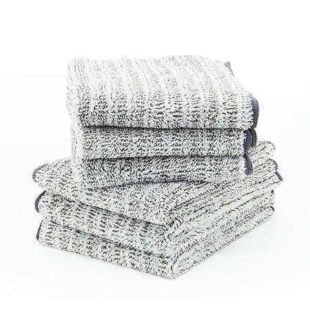 Mikrofaser Geschirrtücher/Küchenhandtuch/Spültücher, Geschirrtuch für Küche, Haus, Büro,Grau, 6er-Set