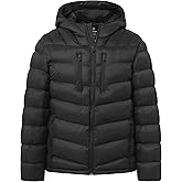 wantdo Men's Warm Puffer Jackets Lightweight Winter Jacket with Hood Waterproof Winter Coat