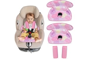 COOLBEBE Piddle Pads Car Seat Protector for Potty Training, 2 Pack Dry Waterproof Car Seat Liner Toilet Training & Strap Covers for Baby Infant, Baby Car Seat Pad Cover for Strollers, Carseat (Pink)