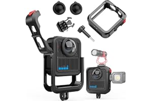 Honlyn Protective Cage for GoPro Max2,Quick-Release Aluminum Alloy Frame Kit with Lens Protection Cover, with Cold Shoe Mount