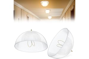 Dunkive 2 Pack Clip On Lamp Shade, 8" DIA x 4 1/4" Height Light Cover for A Type Bulb, Lamp Cover for Deco Exposed Bare Bulb Fixture, Acrylic Dome Clip on Standard Shades for Home Bathroom Office
