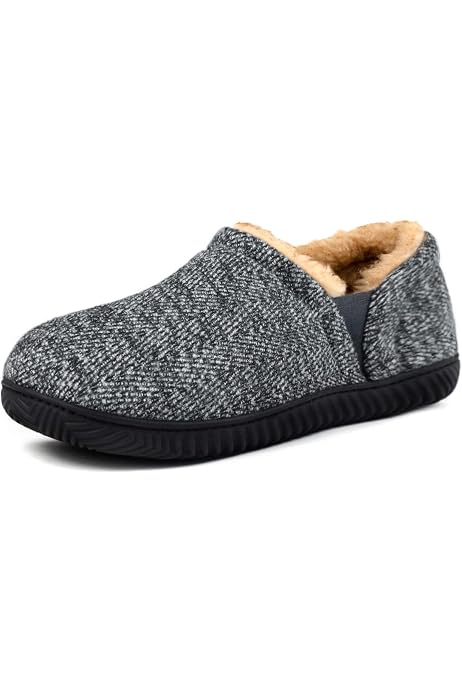 Zizor Mens Slipper, Velcro House Shoes 