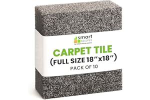 SMART SQUARES THE SIMPLE FLOORING SOLUTION Smart Squares in A Snap Premium Made in The USA Carpet Tiles 18x18 Inch, Soft Padded, Seamless Appearance, Peel and Stick for Easy DIY Installation (10 Tiles - 22.5 Sq Ft, 783 Ironside)