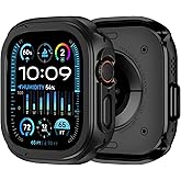 ZZDZZ 2 in 1 Upgrade Metal Case Compatible with Apple Watch Ultra 3/2/1 49mm with Back Cover, Rugged Bumper Protective Cover for iWatch Ultra 49mm (Black)