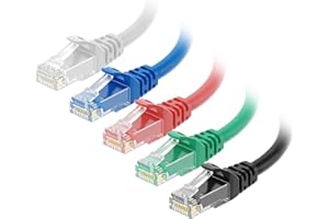 Cable Matters 5-Color Combo Snagless Cat6 Ethernet Cable (Cat6 Cable/Cat 6 Cable) 5 Feet - Available 1FT - 14FT in Length