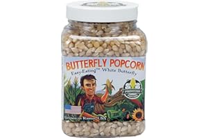 White Butterfly Popcorn Kernels by Princeton Popcorn Farm Grown, Non-GMO, Gluten Free UnPopped, Butterfly Shaped, Old Fashion Popcorn hulless, Popping Corn for Microwave, Air Popper & Stovetop 16oz