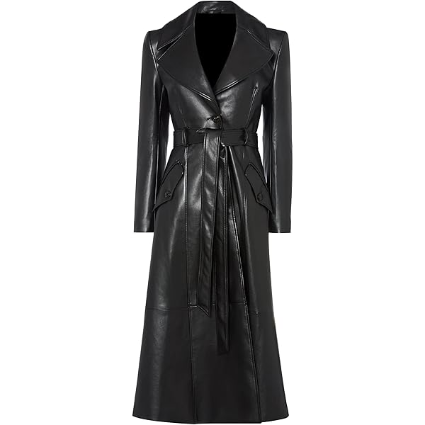 Classic Long Trench Coat - Genuine Leather Full Length Outerwear