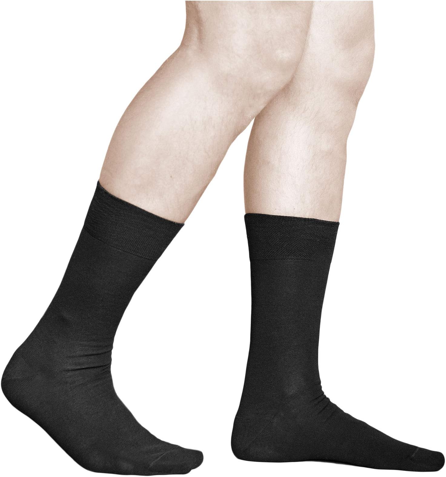 VITSOCKS Men's 98% Premium Quality Dress Cotton Socks (3 PAIRS) Plain & Ribbed