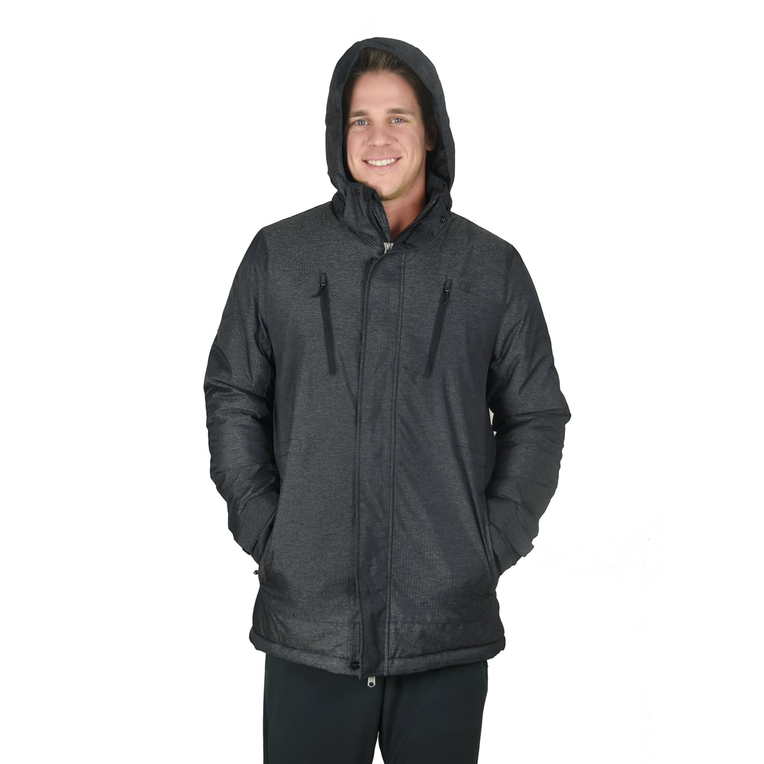 champion men's technical herringbone synthetic down jacket