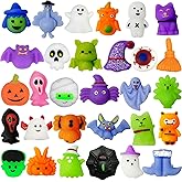 VOVEA Halloween Mochi Squishy Toys 30 PCS, Squishies Party Favors for Kids, Treat Bags Goodie Bag Fillers, Treats Classroom Prizes Mini Kawaii Stress Relief