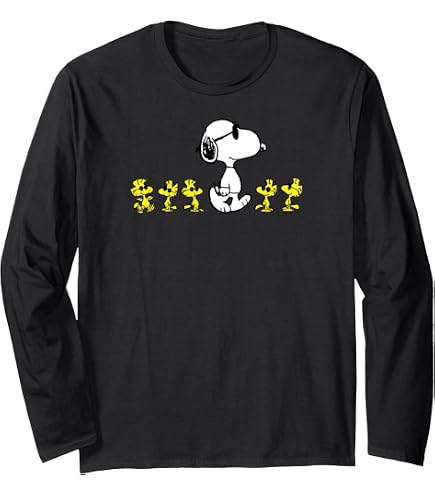 Amazon.com: Snoopy & Woodstock Riding Bike Long Sleeve T-Shirt