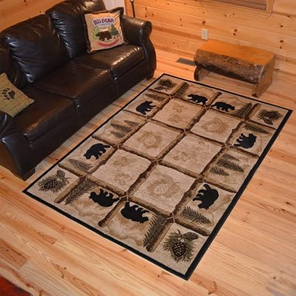 Amazon Com Osd 2 2 X3 3 Brown Cream Bear Wildlife Printed Area