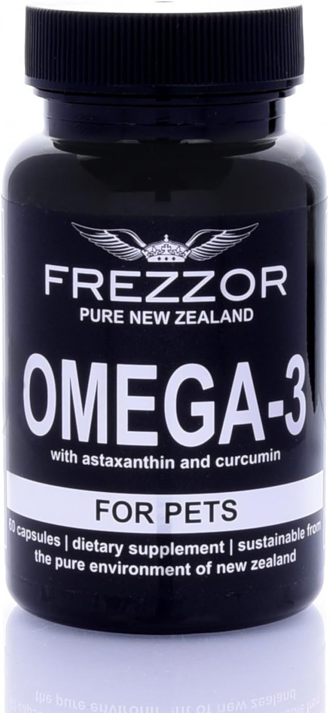 Frezzor | Natural Omega-3 for Dogs & PETS | Healthy Skin & Coat Daily Supplement | Anti-Inflammatory & Energy Boost | 60 Capsules
