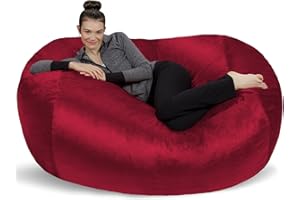 Sofa Sack - Plush Bean Bag Sofas with Super Soft Microsuede Cover - XL Memory Foam Stuffed Lounger Chairs for Kids, Adults, Couples - Jumbo Bean Bag Chair Furniture - Cinnabar 6'
