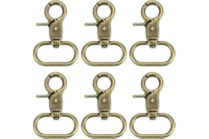 uxcell 6Pcs Swivel Snap Hook, 25mm(1") Trigger Snap Heavy Duty Metal Lobster Claw Clasp Lanyard Clips for Straps Bags Belting