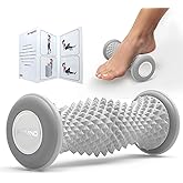 FITMIND Foot Roller Massager for Plantar Fasciitis Relief, Portable Silent Deep Tissue Massager Tool for Arch and Heel Pain-Grey