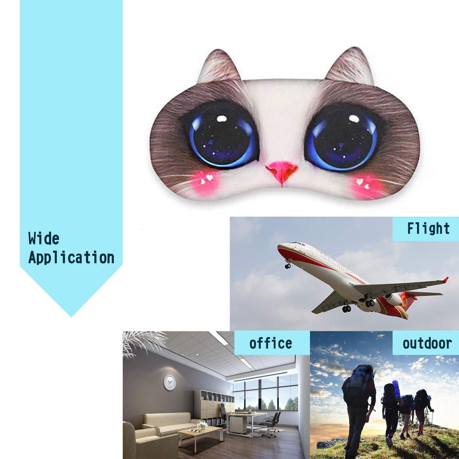 PINCHUANG 12Packs Animal Sleep Mask - Soft Funny Blindfolds Sleeping Mask, Cute Cat Dog Eye Cover for Kids Girls Men Women PlaneTravel Nap Night Sleeping : Beauty