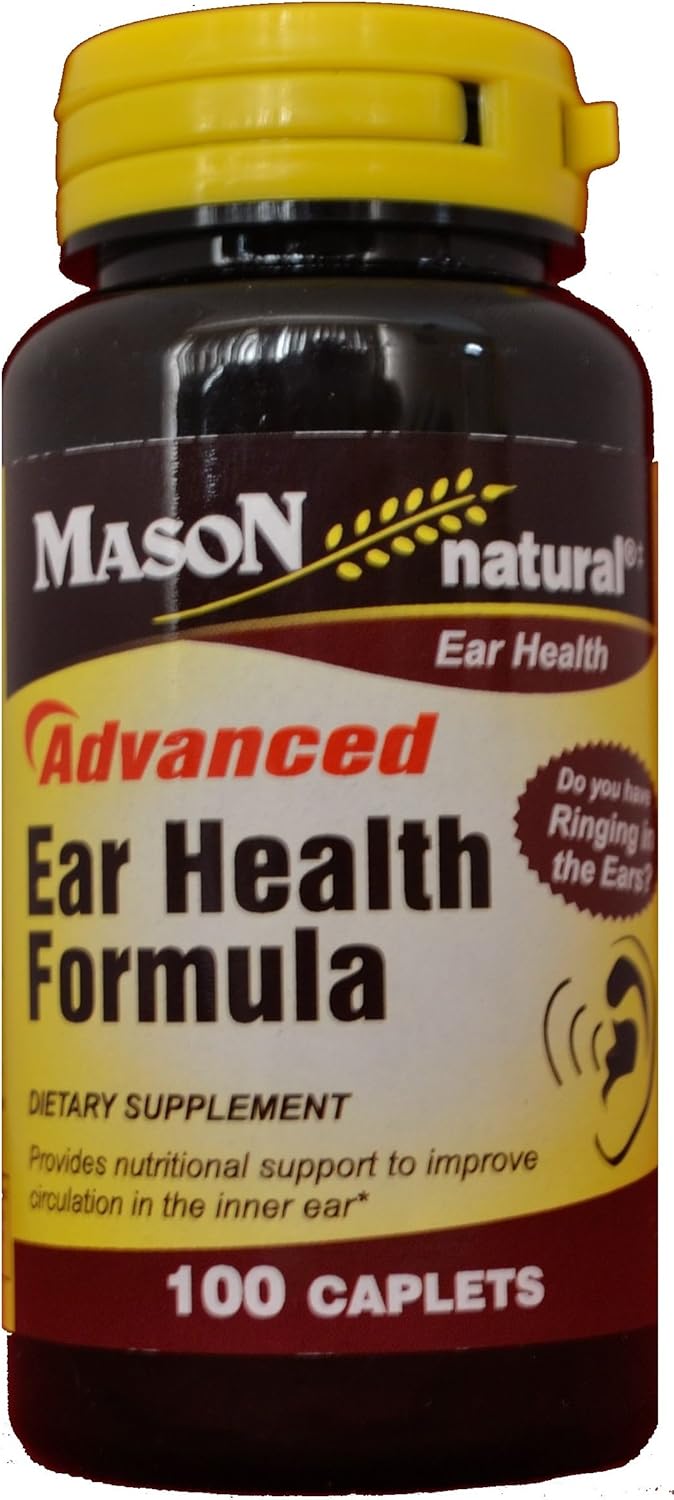Mason Natural Advance Ear Health Formula Bioflavonoids Plus 100 Caplets per Bottle Pack of 2 Total 200 Caplets: Health & Personal Care