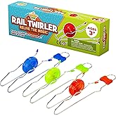 Retro Magic Rail Twirler - 3 Pack - Light Up Magnetic Toy For Kids Boys Girls - Fun Sensory Toy With Spinning Wheel and Flash