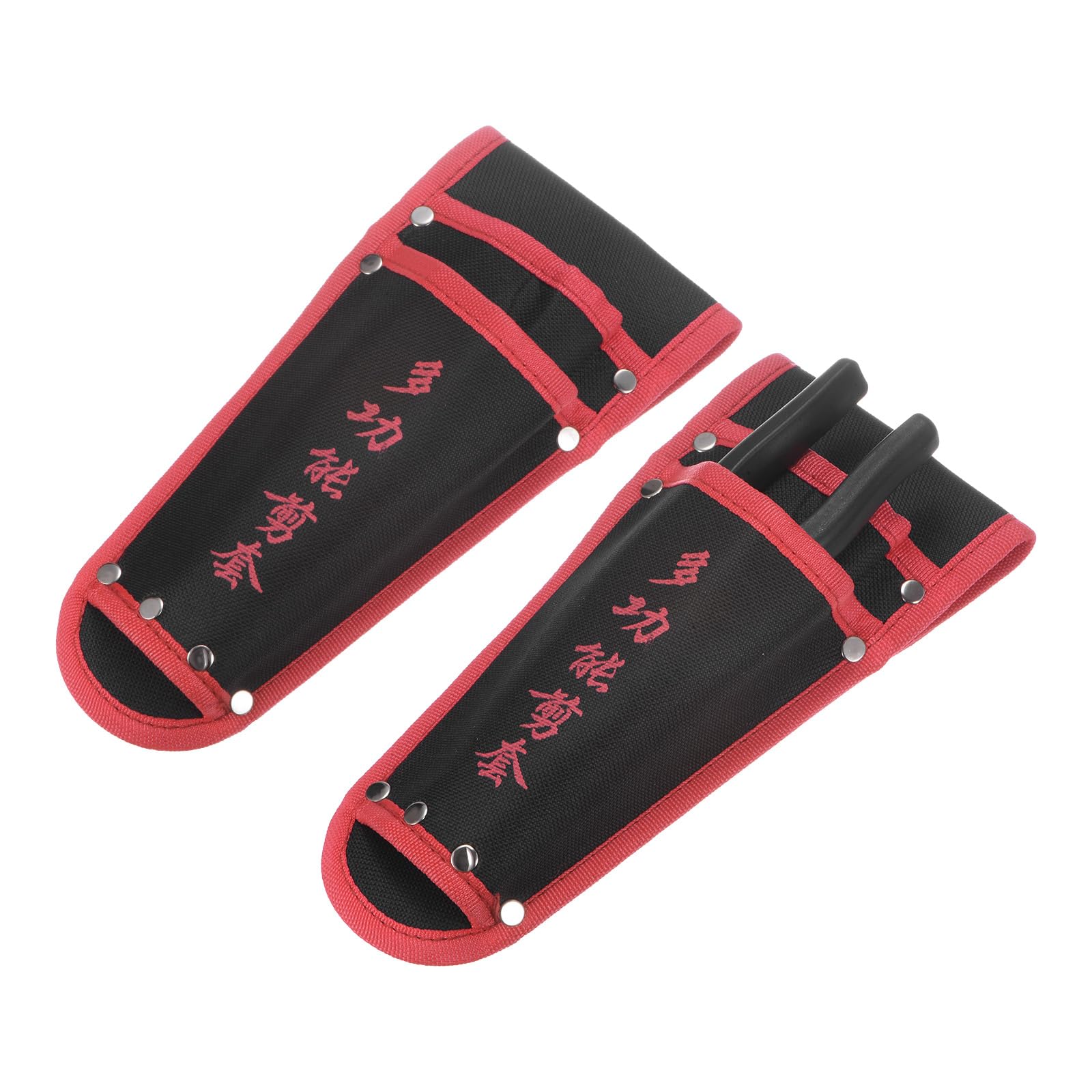 M METERXITY 2-Pack Garden Pruner Sheath, Non-Slip Canvas Pruning Shears Sheath Plier Holder for Belt, Garden Scissors Case for Hand Pruner/Garden Shears/Clippers [Red-Black]