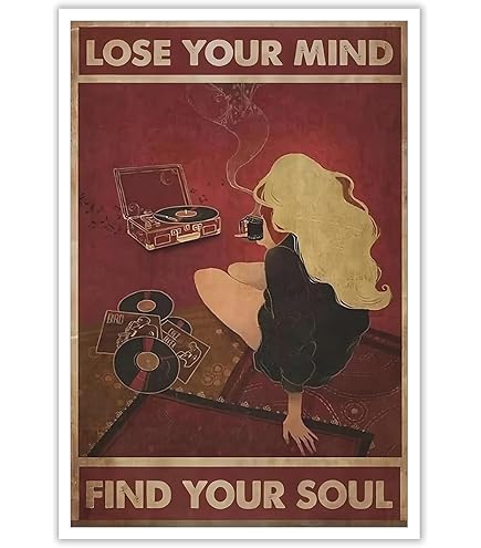 Targa In Metallo 'Be Kind To Your Mind' 20x30 Cm - Poster Ispirazionale Vintage Per Arredamento Parete - 2