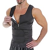 FESTYLES Sauna Suit for Men 2 in 1 Sweat Vest Waist Trainer Sauna Shirt for Men with Adjustable Double Sweat Belt