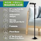 HONEYBULL Folding Walking Stick Adjustable Foldable Cane Pivot Tip 3 Prong view 3