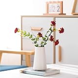 HUBUISH White Ceramic Vase 15cm Minimalist Modern Boho Home Decor view 6
