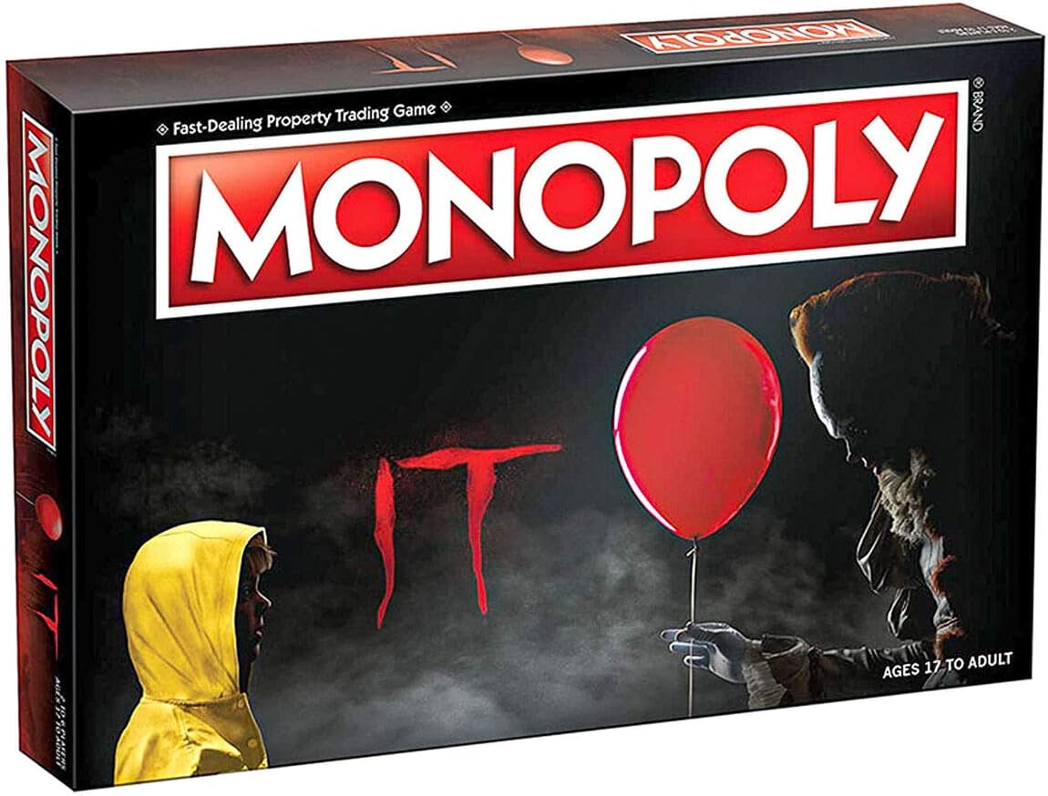 Winning Moves Stephen King's IT Monopoly Board Game, Ages 17 and up (WM00732-EN1-6), Multicolor, Medium