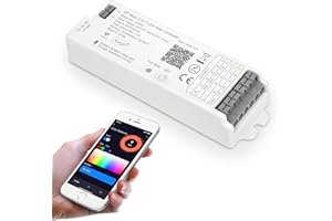 XXK LM053 Bluetooth Mesh 4.2 LED Strip Controller RGB CCT RGBW 5in1 Dimmable Compatible with Smart Life APP/Alexa Echo/Google Assistant Home/Siri, DC12-24V Lights Controller