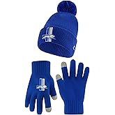 Ultra Game Adults Unisex NFL Official Super Soft Heritage Logo Winter Beanie Knit Hat with Extra Warm Touch Screen Gloves
