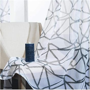 Cortinas opacas con rayas irregulares para dormitorio, ventana