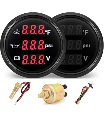 GlowShift | 2-1/16 Inch (52mm) 10 Color Digital Series Tachometer RPM Gauge With Built-in Shift Light, Black - Foto 9
