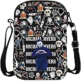 Horror Movie Merchandise Crossbody Bag Series Killer Character Lover Bag Spooky Season Gift Thriller Film Gift (MichlMCrossBlk)