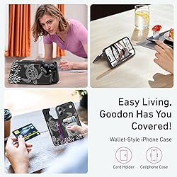Goodon for iPhone 16 Plus Case Wallet - Flip Folio
