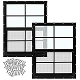Tandefio 2 Pcs 18'' x 23'' Black Shed Window