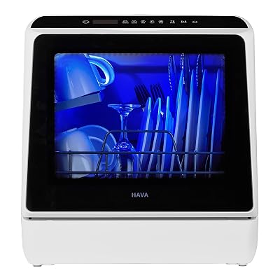 HAVA Countertop Dishwasher, 6 Programs Portable Dishwashers with 5L Built-in Water Tank, No Hookup Needed, Baby Care & Air-Drying Function for Apartments and RVs