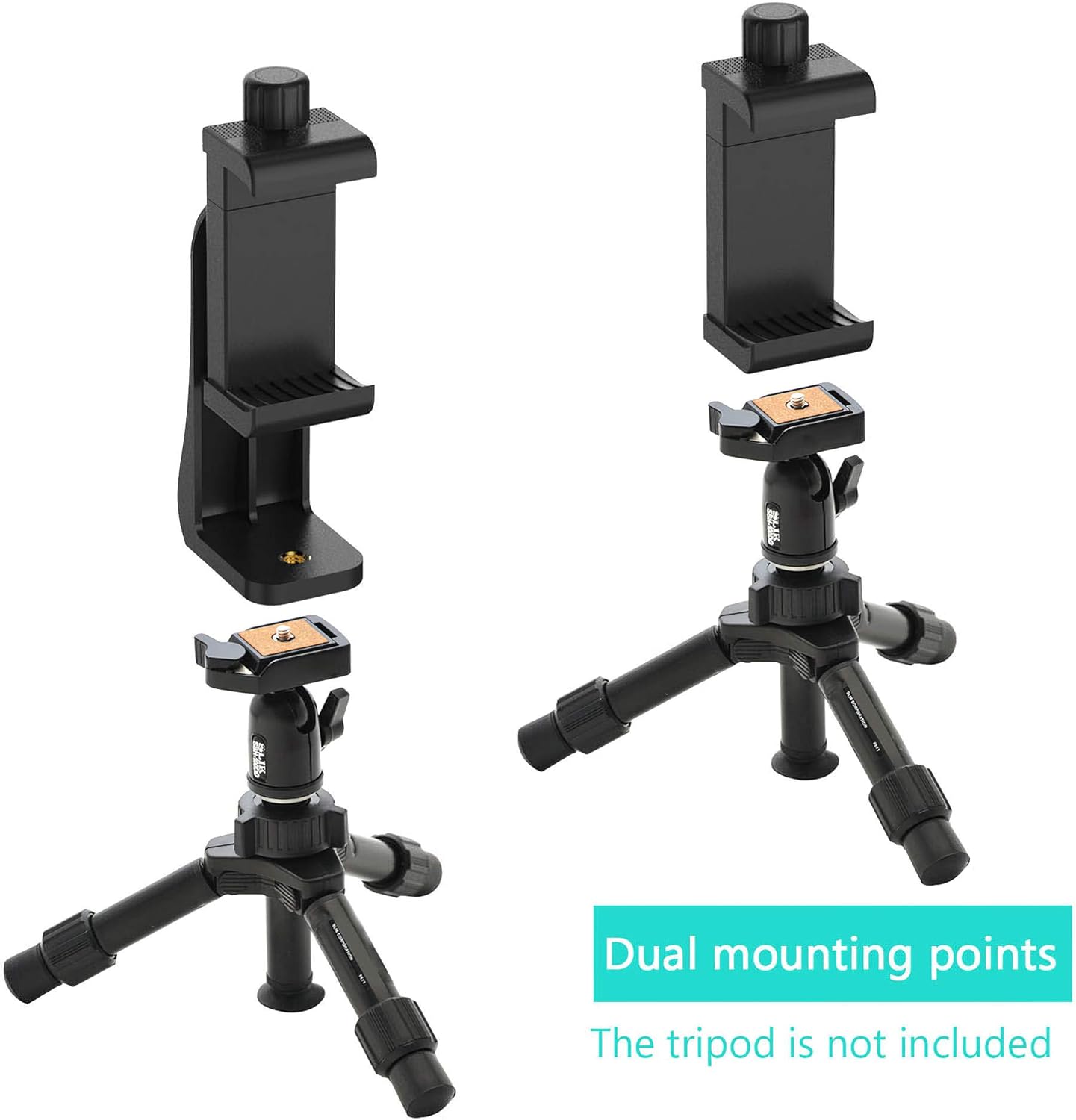 Puroma Universal Cell Phone Tripod Mount Adapter Smartphone Holder Mount Clip for iPhone 8 8plus X, 7 7plus 6 6s 6plus 5 5s, Samsung, Huawei P9 honor 8 and more Phones, Selfie Monopod Adjustable Clamp: Electronics