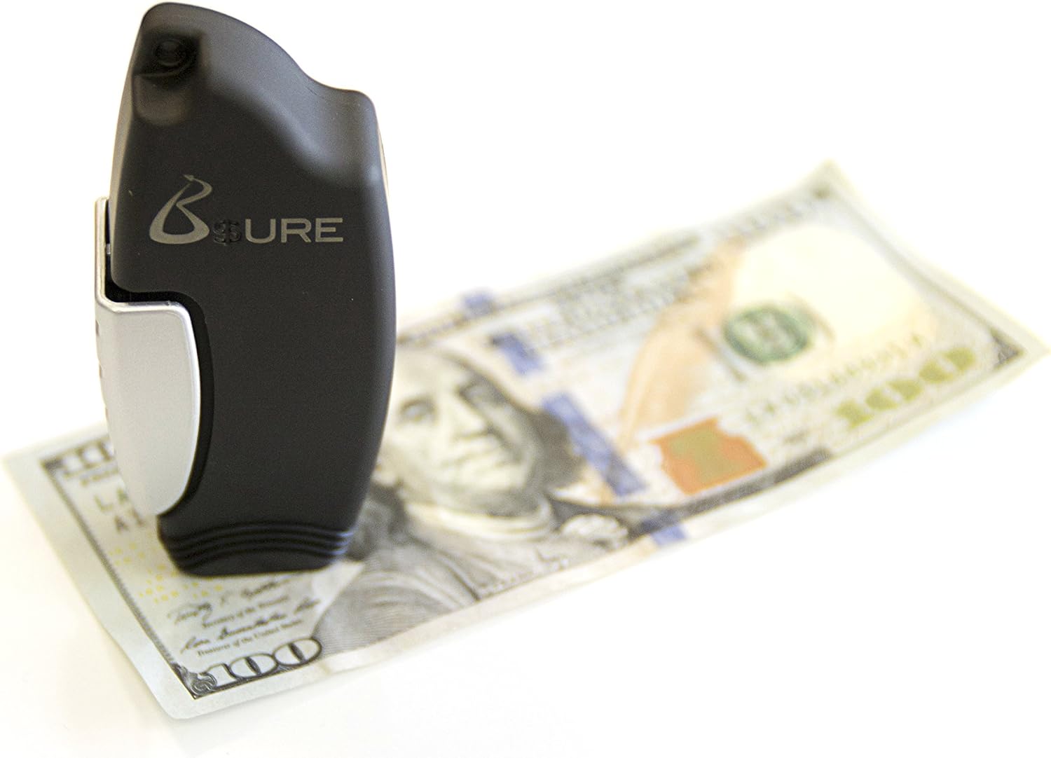 B$URE Portable Counterfeit Bill Detector - Pocket Size Fake Money Detector Perfect for Small Businesses and Restaurants – Quick Counterfeit Detection Scanner Gives Reliable Protection Against Fraud : Office Products