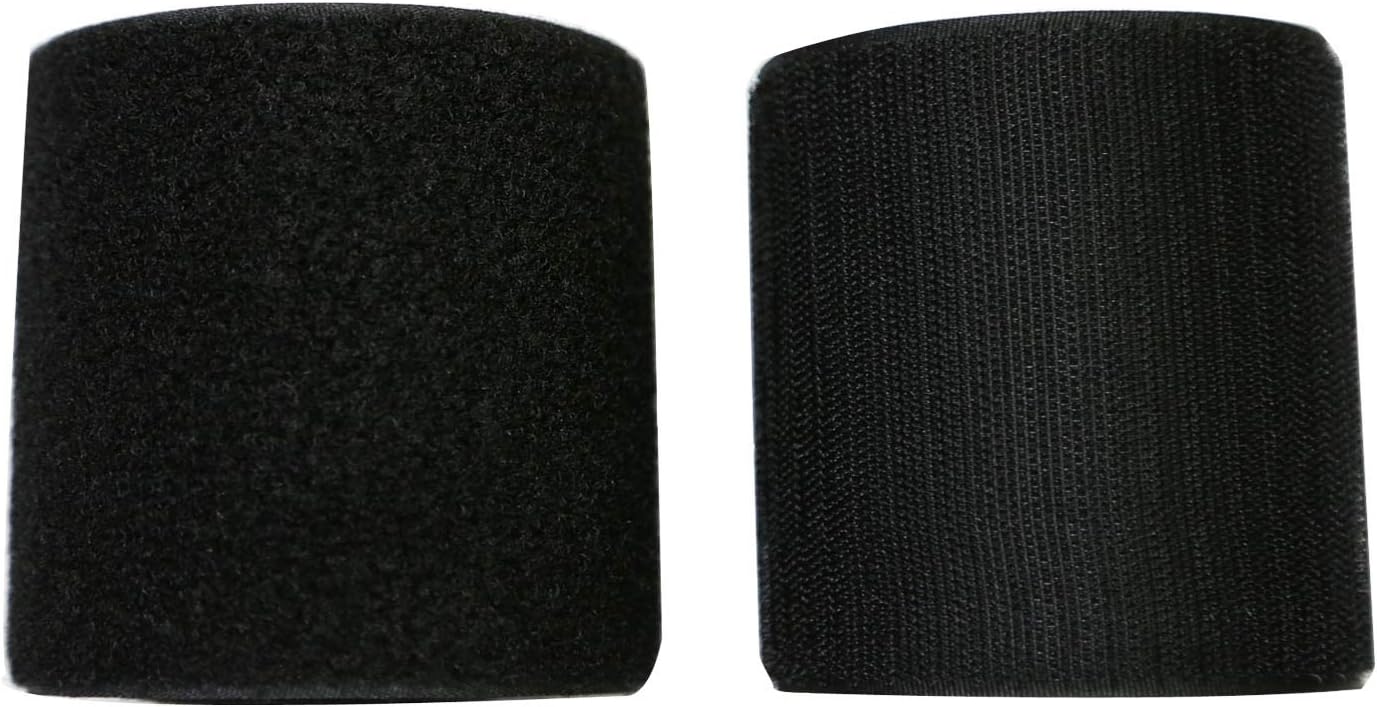 Arlent 3" Width 3 Yards Sew-On Hook Loop Fastener Tape Nylon Strips Fabric Non-Adhesive Back Black（8cm x 3M）