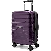 BAGSMART Carry On Luggage 22x14x9 Airline Approved with Spinner Wheels,Lightweight 20 Inch Luggage with TSA Lock,Expandable Hard Shell Carry On Suitcases for Men Women,Purple