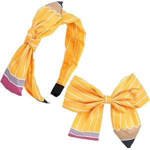 2 Pcs First Day Back to School Pencil Hair Accessories for Girls Teachers | Adorable Yellow Pencil Accessories for Girls,Scho