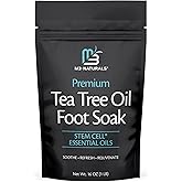 Tea Tree Oil Foot Soak and Epsom Salts for soaking | Foot Spa and Remedy for Athletes Foot, Stinky Feet, and Foot Soak for Dry Cracked Feet | Detox Foot Soak and Tea Tree Oil for Healthy Toenails 16oz