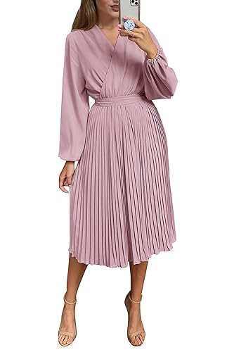 PRETTYGARDEN Women's Spring Midi Dress Long Puff Sleeve Wrap V Neck Flowy Ruffle Pleated Casual Fall Dresses (Pink,XX-Large) in Kenya | Whizz Casual PRETTYGARDEN Women's Spring Midi Dress Long Puff Sleeve Wrap V Neck Flowy Ruffle Pleated Casual Fall Dresses (Pink,XX-Large) in Kenya | Whizz Casual