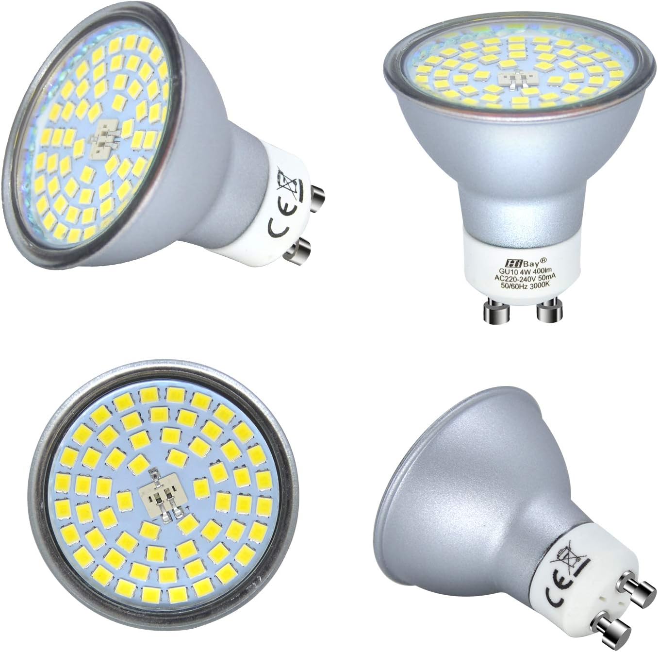 HiBay 10x 4W GU10 LED Bulbs Warm White,Energy Saving Spot Light Bulb 3000K Replace 35W-45W Halogen 240V for Ceiling Spotlights Downlights - Image 3