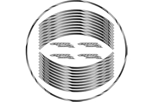 iTobest 17 inch Wheel Rim Stickers Decals Tape Compatible with CBR600RR 2003-04-05-2006/CBR600RR 2007-2008/2009-2022 F5 Motorcycle Reflective Rim Tapes Sticker Stripe,Gray Black