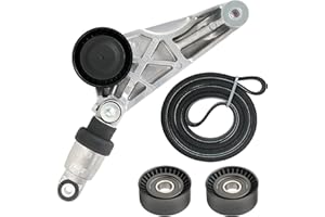 HONFQP Drive Belt Kit with Belt Tensioner & Idler Pulleys Compatible with Jeep Wrangler JK 2012 2013 2014 2015 2016 2017 2018 3.6L, Accessories Parts Replaces 4627038AA-KIT