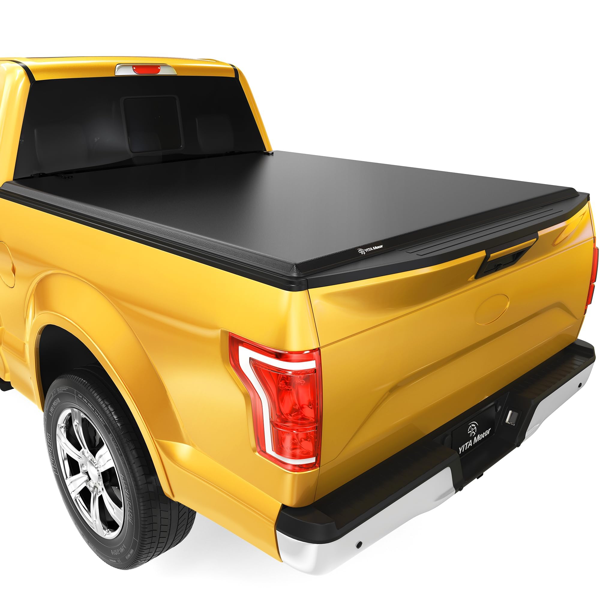 PENSUN 6.5FT Tri-Fold Soft Tonneau Cover For 2015-2024 Ford F150 – Black Aluminum & Vinyl
