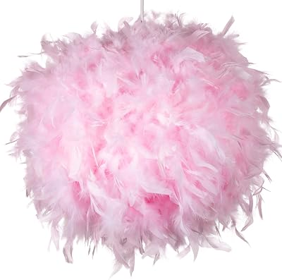 Klass Home Collection 30cm Pink Feather Light Shade for Pendant Ceiling Lamp