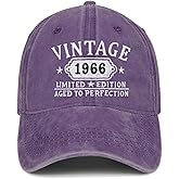 Happy 60th Birthday Gifts for Women Man Vintage 1966 Baseball Cap Funny Gifts Ideas (Purple)